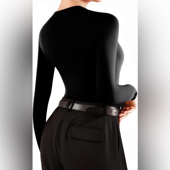 BUNDLE NWOT 2 Pack Mangopop Black Long Sleeve Bodysuits - Picture 5 of 12